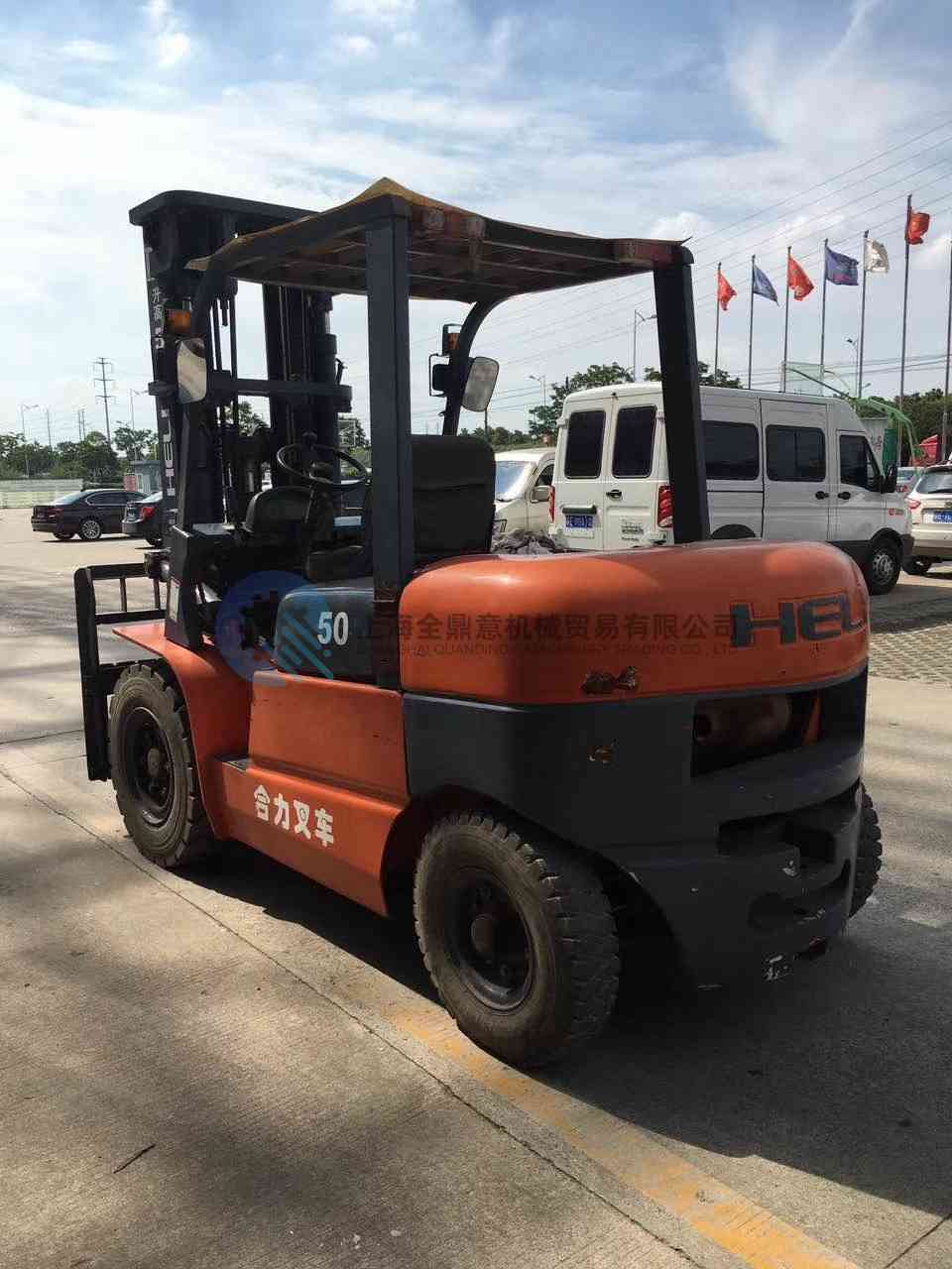 Used HELI 50 5 ton Diesel Forklift truck with 5m lift height